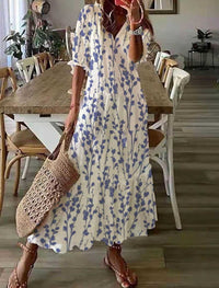White with Blue Flowers