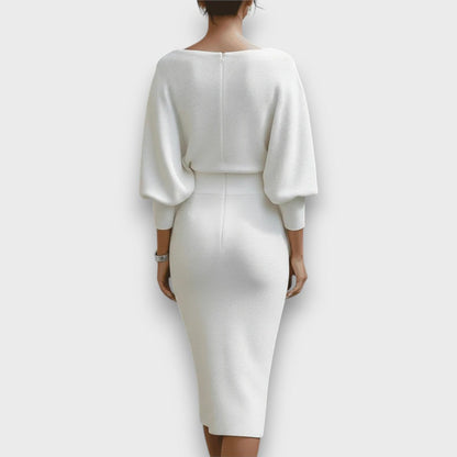 Lunaria – Draped Batwing Midi Dress
